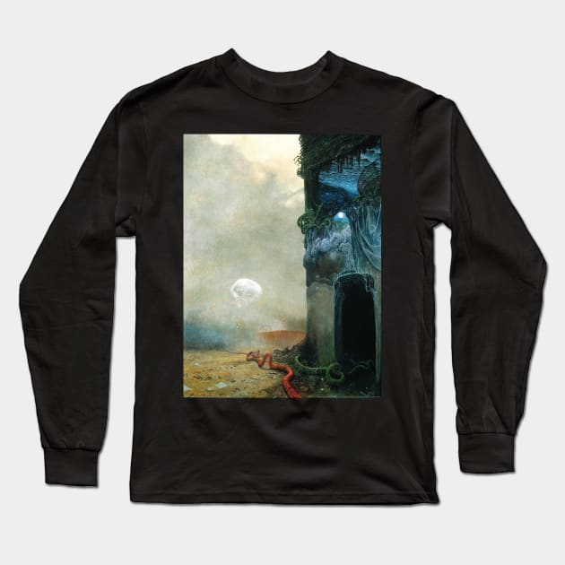 zdzislaw beksinski - Dystopian Surrealism - Tchornobog Long Sleeve T-Shirt by QualityArtFirst